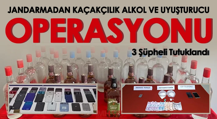 Gaziantep'te 194 adet kaçak cep telefonu ile 115 litre kaçak alkol ele geçirildi