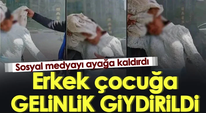 Gelinlik giyen erkek çocuğuna ait videoya inceleme