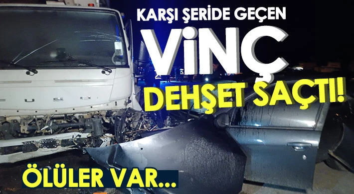 Otomobile çarpmamak için manevra yaptı vinçle çarpıştı!