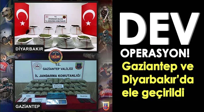  Diyarbakır ve Gaziantep’te toplam 278 kilo uyuşturucu ele geçirildi