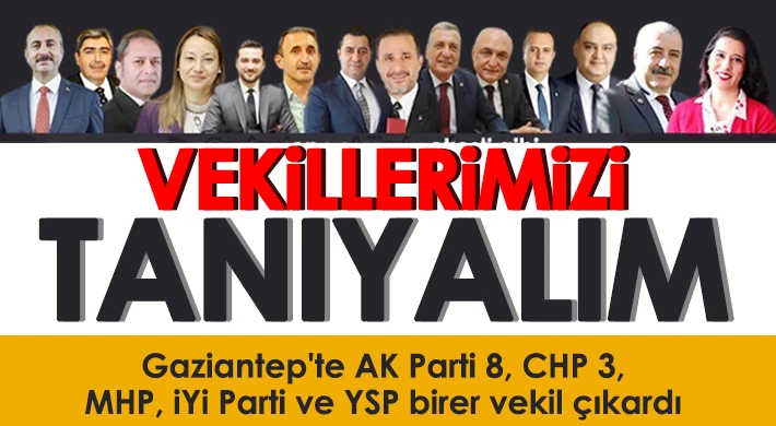 Gaziantep'te AK Parti 8, CHP 3, MHP, İYİ Parti ve YSP birer vekil çıkardı