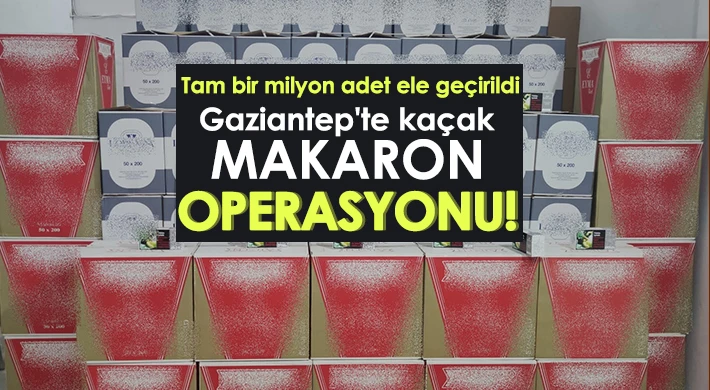 Gaziantep'te 1 milyon 200 bin adet kaçak makaron ele geçirildi