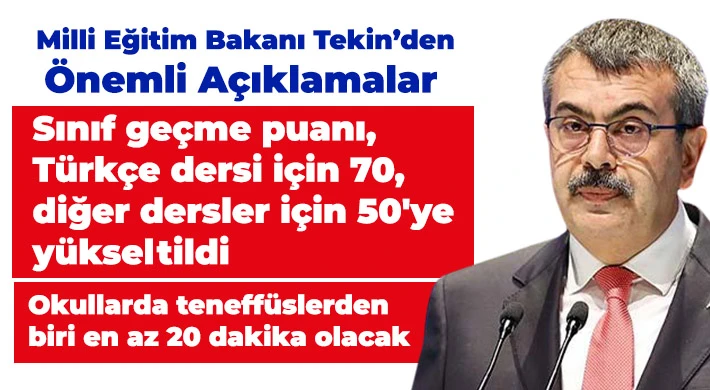 Bakan Yusuf Tekin'den Önemli Açıklamalar!