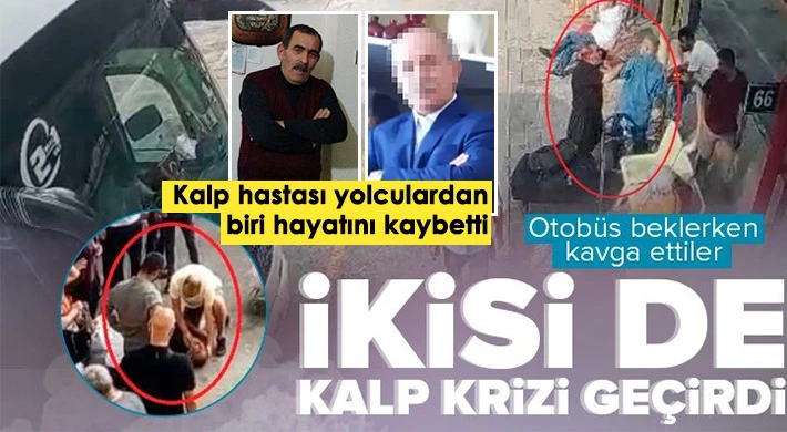 Otobüs beklerken kavga eden iki yolcu aynı anda kalp krizi geçirdi