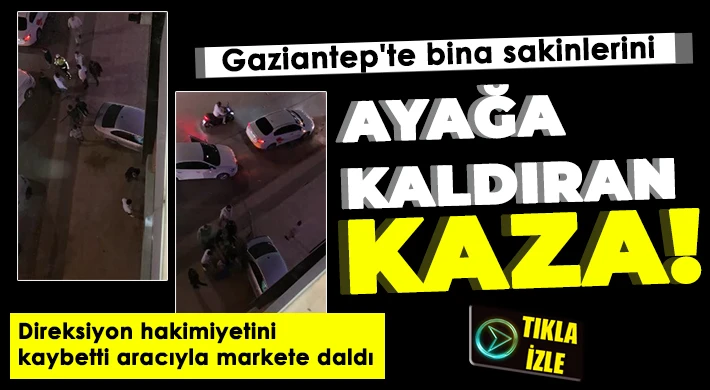 Direksiyon hakimiyetini kaybetti aracıyla markete daldı