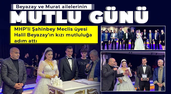 MHP teşkilatı genç çiftin mutlu gününü kutladı