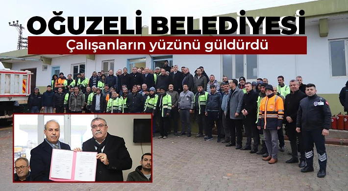 Oğuzeli Belediyesi çalışanların yüzünü güldürdü