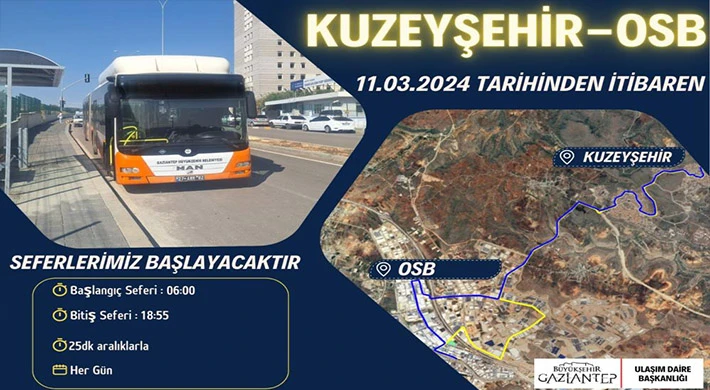 Gaziantep Büyükşehir 3 yeni otobüs hattını hizmete açıyor