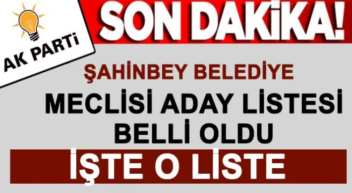 AK Parti Şahinbey meclis üyeleri belli oldu