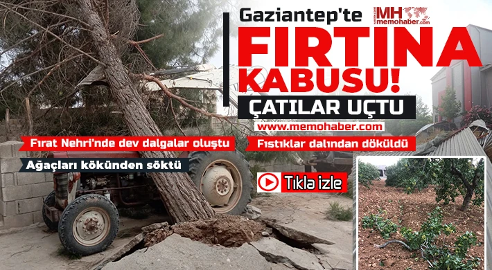 Gaziantep'te fırtına kabusu! Çatılar uçtu