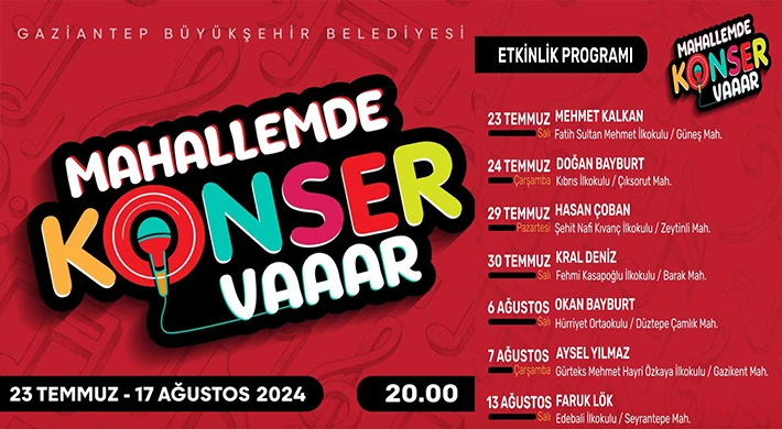 Mahallemde konser var etkinlikleri başlıyor