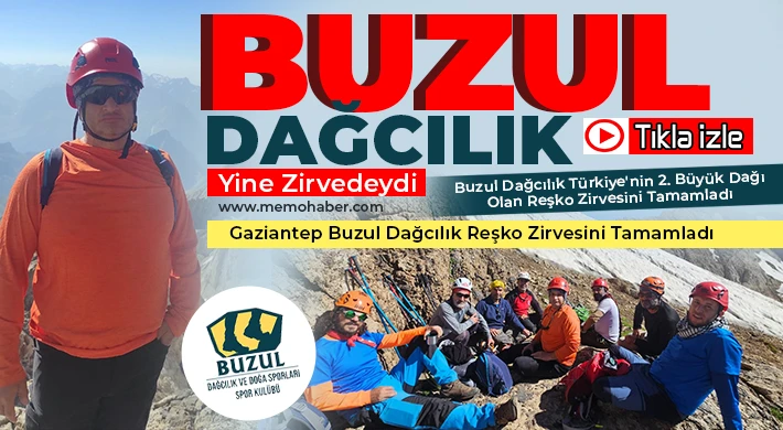 Gaziantep Buzul Dağcılık Reşko Zirvesini Tamamladı