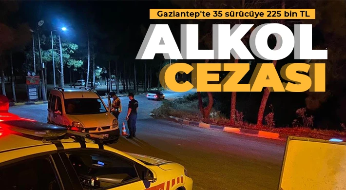 Gaziantep'te 35 sürücüye 225 bin TL alkol cezası