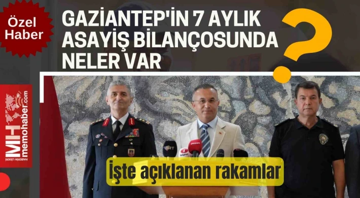 Vali Çeber Gaziantep'in 7 aylık asayiş bilançosu açıklandı