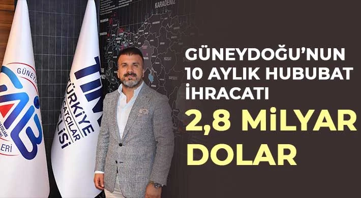 Güneydoğu’nun 10 aylık hububat ihracatı 2,8 milyar dolar