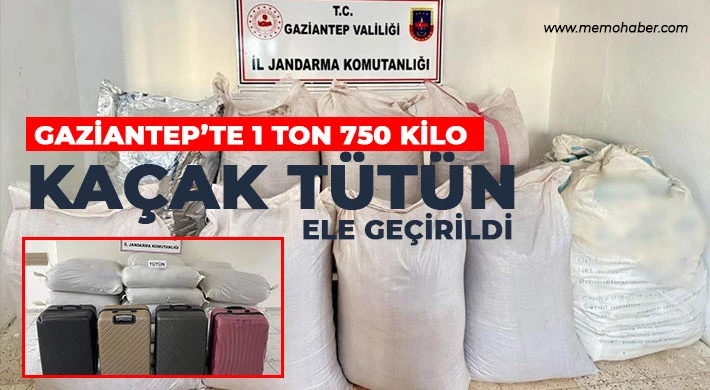 Gaziantep’te 1 ton 750 kilo kaçak tütün ele geçirildi