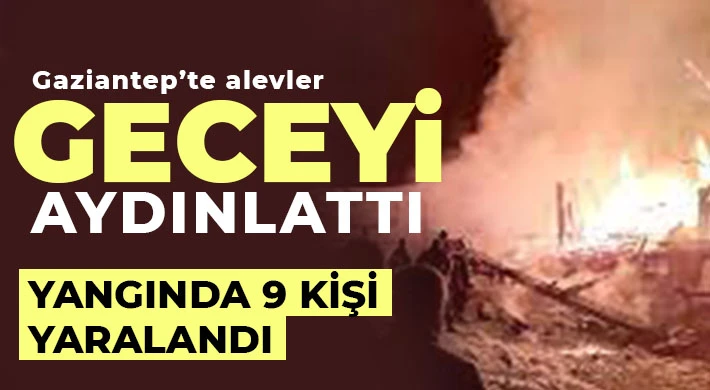 Gaziantep'te alevler geceyi aydınlattı 