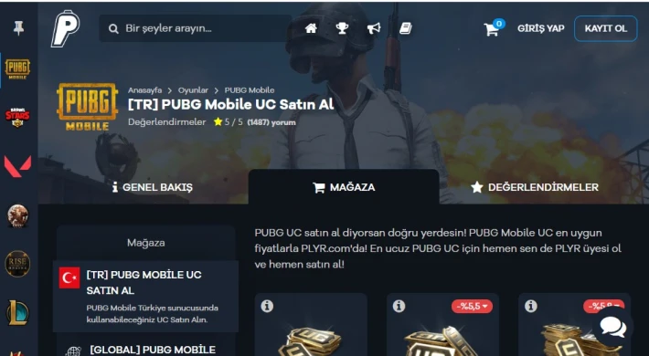 Premium İçeriklere UC Satın Alarak Ulaşın