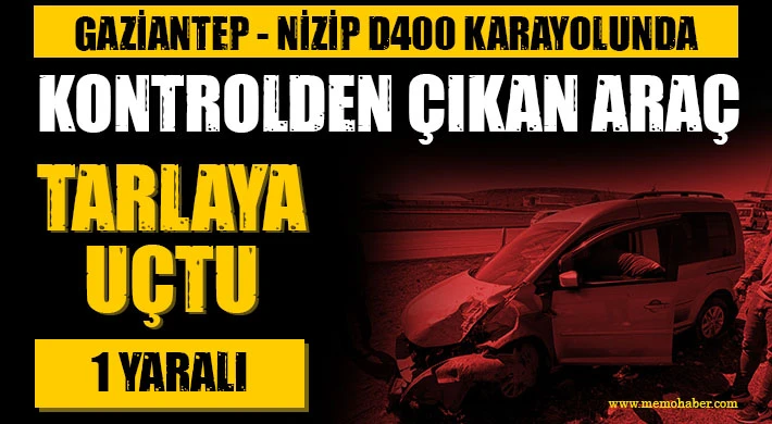 Kontrolden Çıkan Araç Tarlaya Uçtu: 1 Yaralı