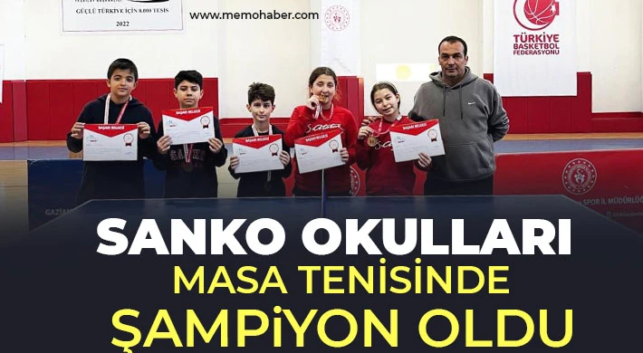 SANKO Okulları masa tenisinde şampiyon oldu