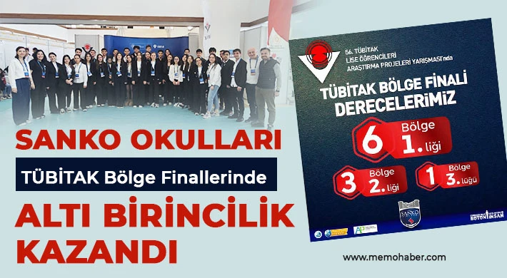 SANKO Okulları TÜBİTAK Bölge Finallerinde Altı Birincilik Kazandı