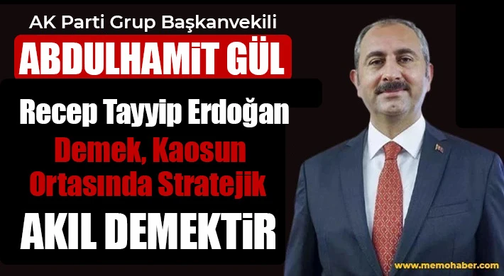 AK Parti Grup Başkanvekili Abdülhamit Gül: "Recep Tayyip Erdoğan Demek, Kaosun Ortasında Stratejik Akıl Demektir"