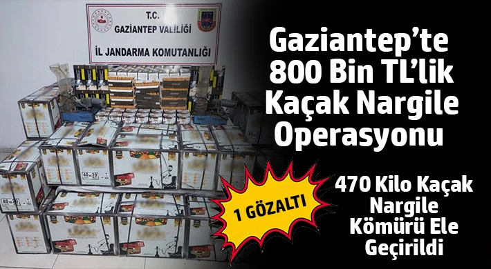 Gaziantep’te 470 kilogram gümrük kaçağı nargile kömürü ele geçirildi
