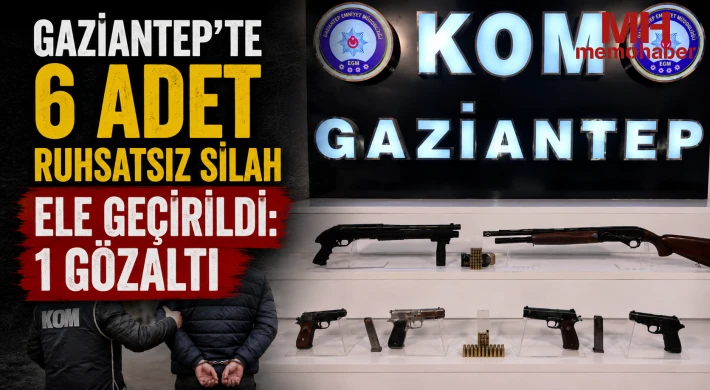 Gaziantep'te 6 adet ruhsatsız silah ele geçirildi: 1 gözaltı