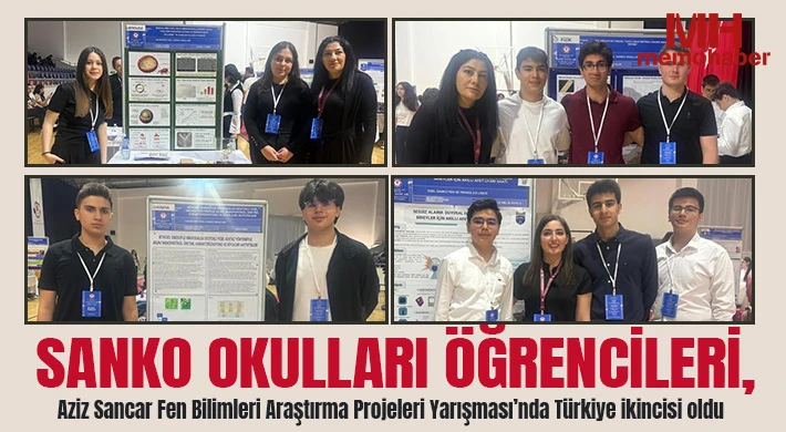 SANKO Okulları öğrencileri, Aziz Sancar Fen Bilimleri Araştırma Projeleri Yarışması’nda Türkiye ikincisi oldu