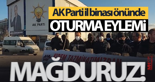 AK Parti il binası önünde oturma eylemi