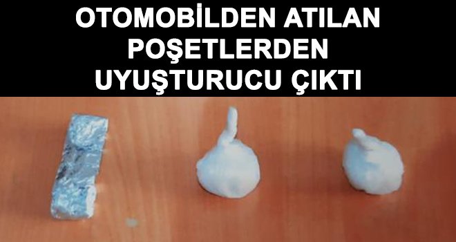 Atılan poşetlerde 25 gram metamfetamin bulundu