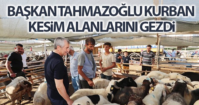 Başkan Tahmazoğlu kurban kesim alanlarını gezdi