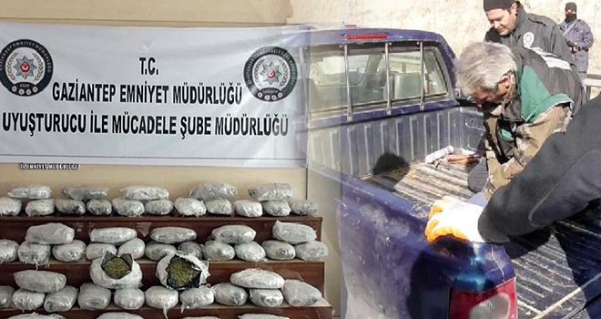 Gaziantep'te cinayet şüphelisi, 61 kilo esrarla yakalandı