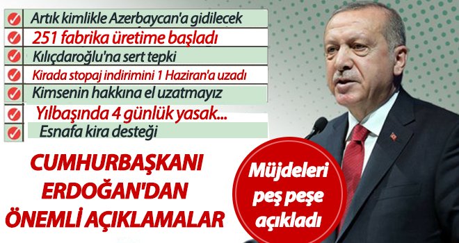 Cumhurbaşkanı Erdoğan müjdeleri peş peşe verdi!