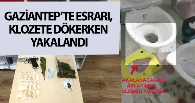 Esrarı, klozete dökerken suçüstü yakalandı