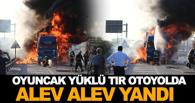 Gaziantep otoyolunda korkutan yangın! TIR alev aldı 