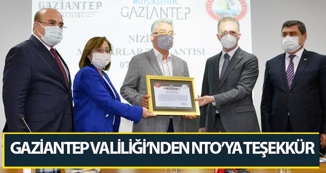 Gaziantep Valiliği’nden NTO’ya teşekkür