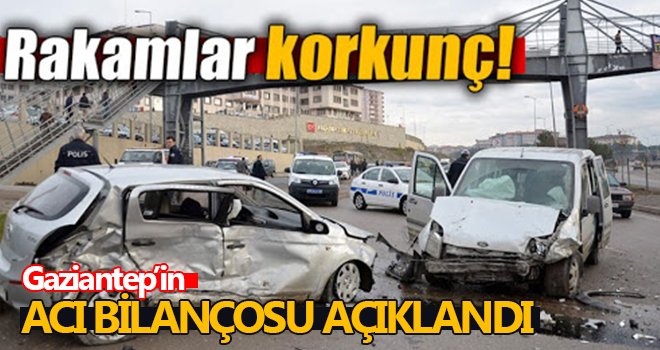 Gaziantep'in trafik kazası bilançosu açıklandı