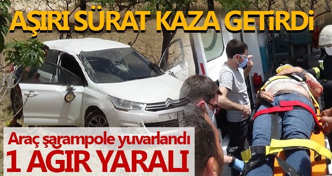 Gaziantep'te araç şarampole yuvarlandı: 1 ağır yaralı