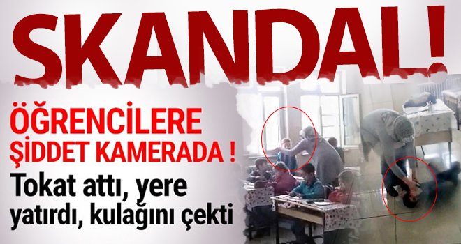 Gaziantep'te okulda skandal görüntüler! Öğrencileri yere yatırıp...