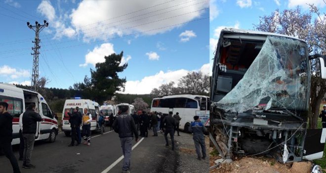 Gaziantep'ten Kayak merkezine giden öğrencilerin otobüsü kaza yaptı: 20 yaralı