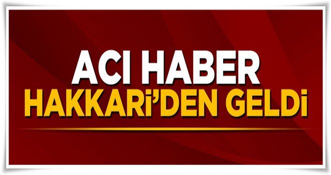 Hakkari'den kahreden haber: 1 asker şehit