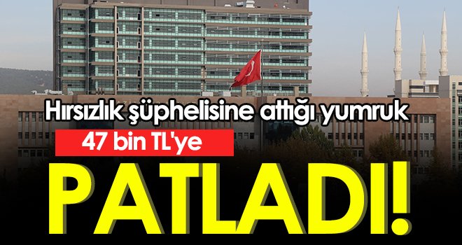 Hırsızlık şüphelisine attığı yumruk 47 bin TL'ye patladı