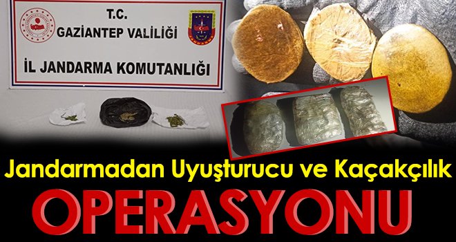 Jandarmadan uyuşturucu ve kaçakçılık operasyonu