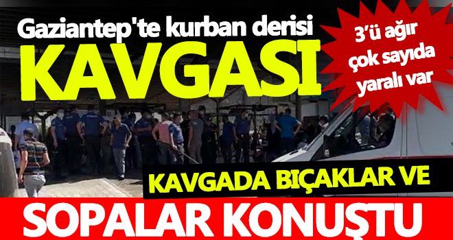 Kasaplar ve vatandaşların kurban derisi kavgasında kan aktı