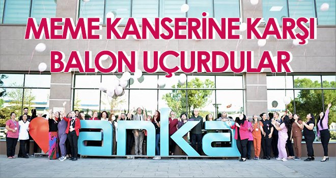 Meme kanserine karşı pembe balon uçurdular