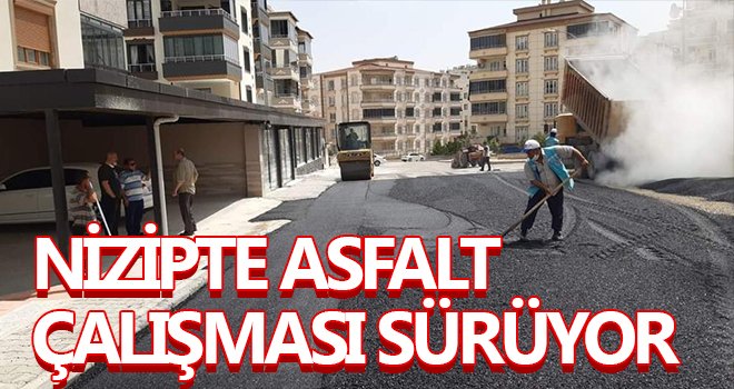 Nizipte asfalt çalışması sürüyor 