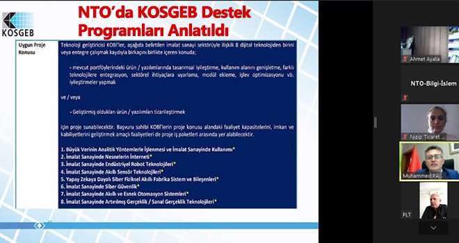 NTO’da KOSGEB destek programları anlatıldı...