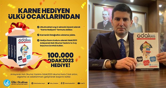 Öğrencilere karne hediyesi Ülkü Ocaklarından