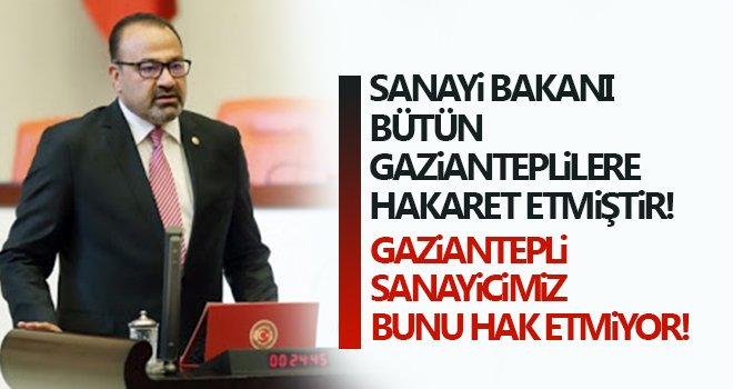 Sanayi bakanı bütün Gazianteplilere hakaret etmiştir! 